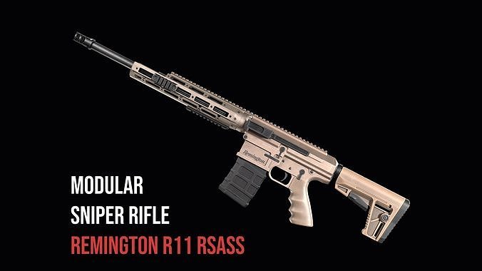 3D model modular sniper rifle Remington R11 RSASS VR / AR / lowpoly