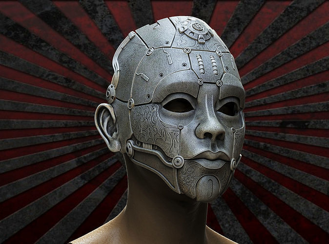 Mask Cyberpunk Robot Mask 3D model 3D printable CGTrader
