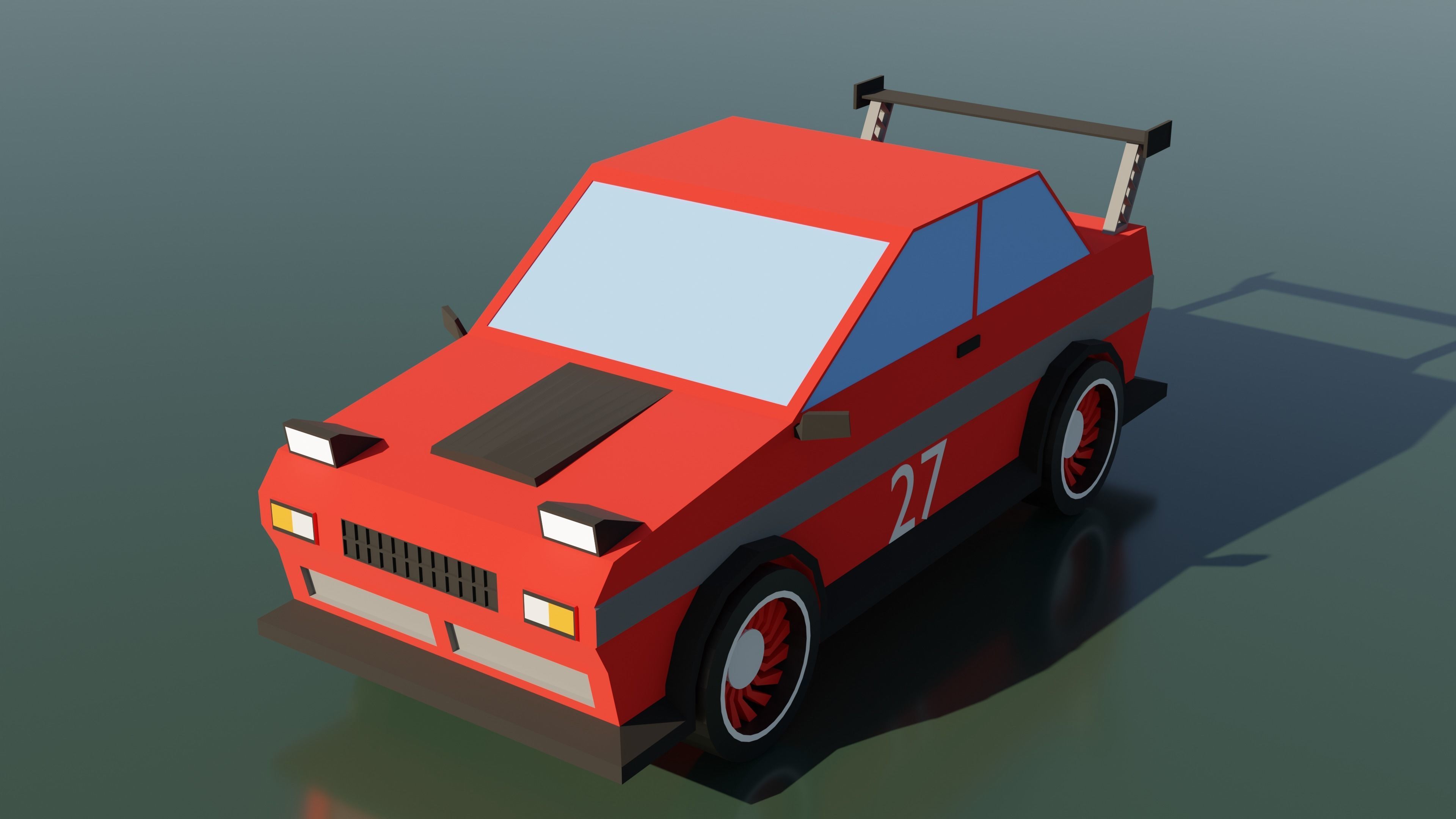 Low poly racing car 3D model Blender 3D model CGTrader
