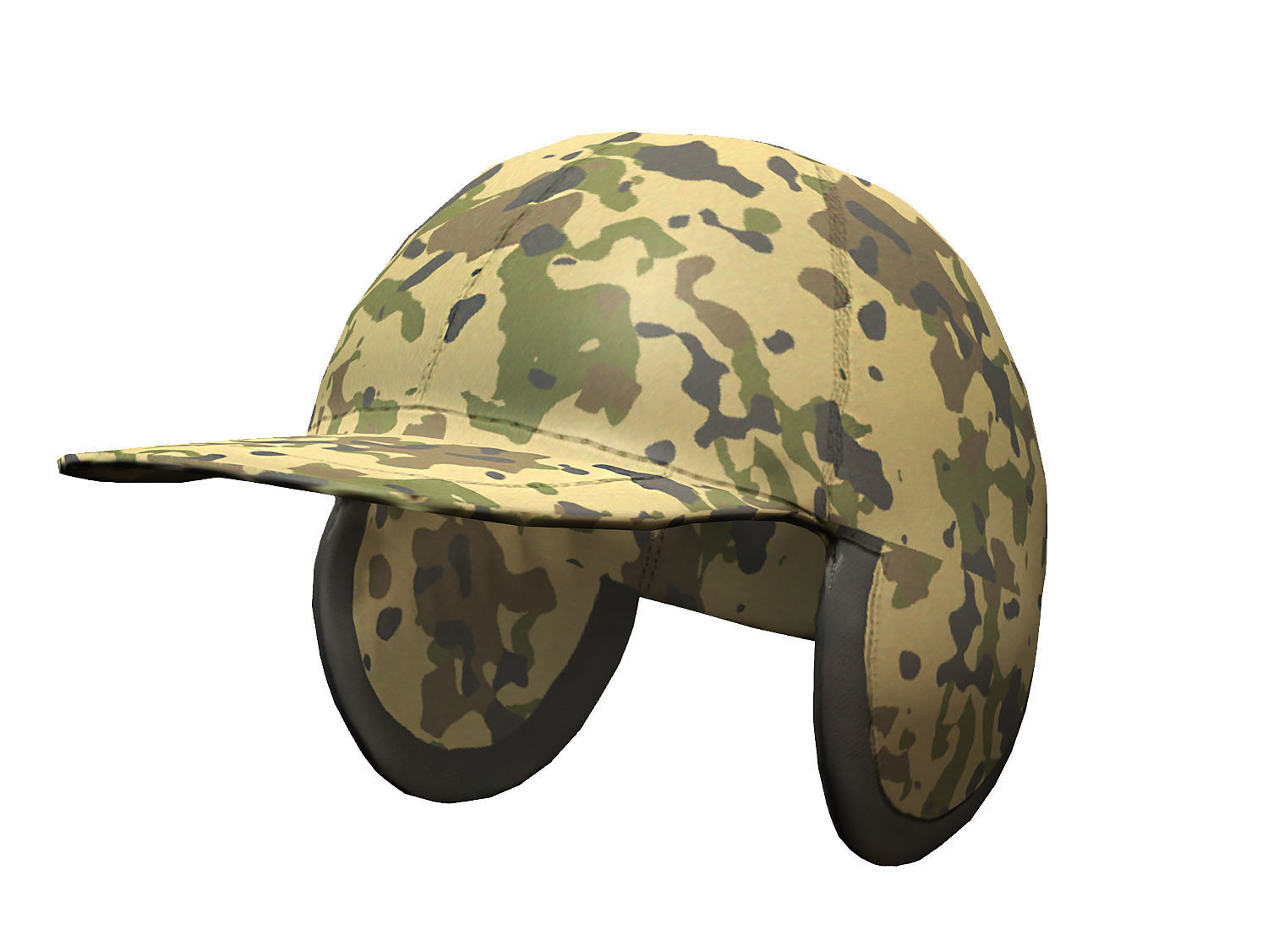 Casquette Camouflage Vintage FIRST COMM #1 Années 70/80 - Taille Moyenne, Oreillettes