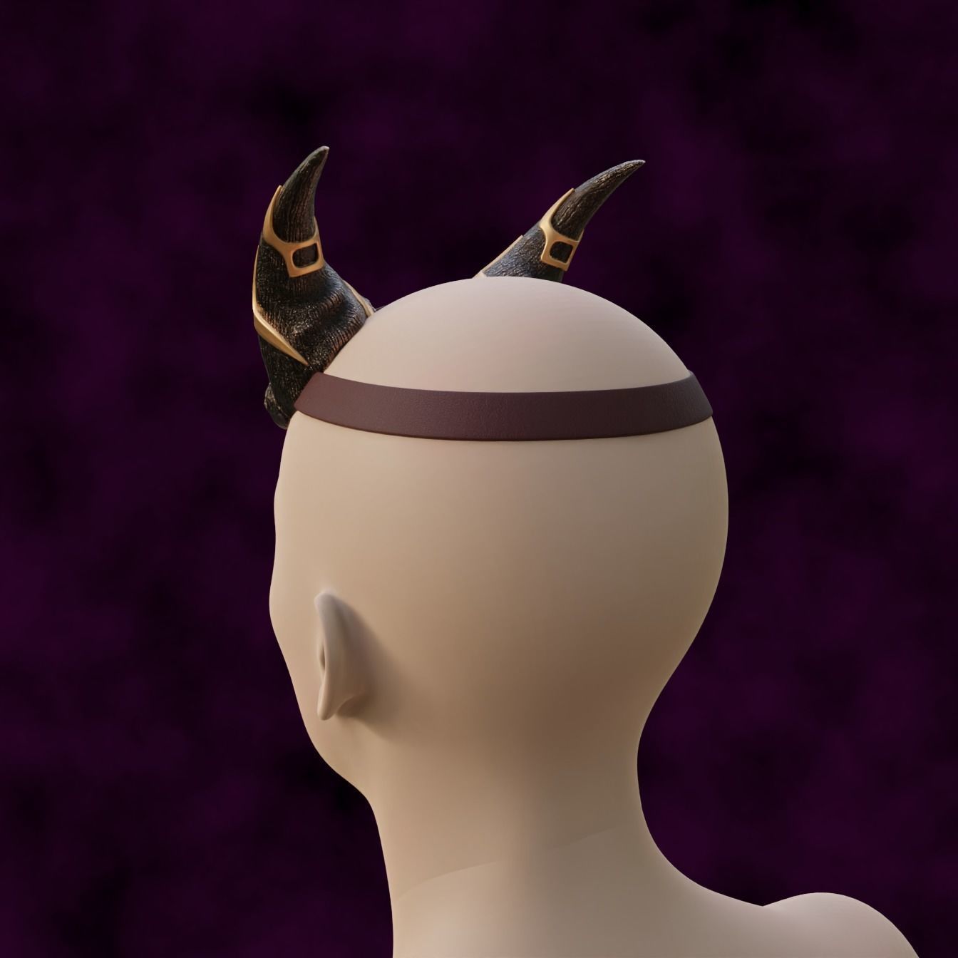 Fantasy Drake Fangs and Gold Crafted Horns Set Baldurs Gate 3 3D model