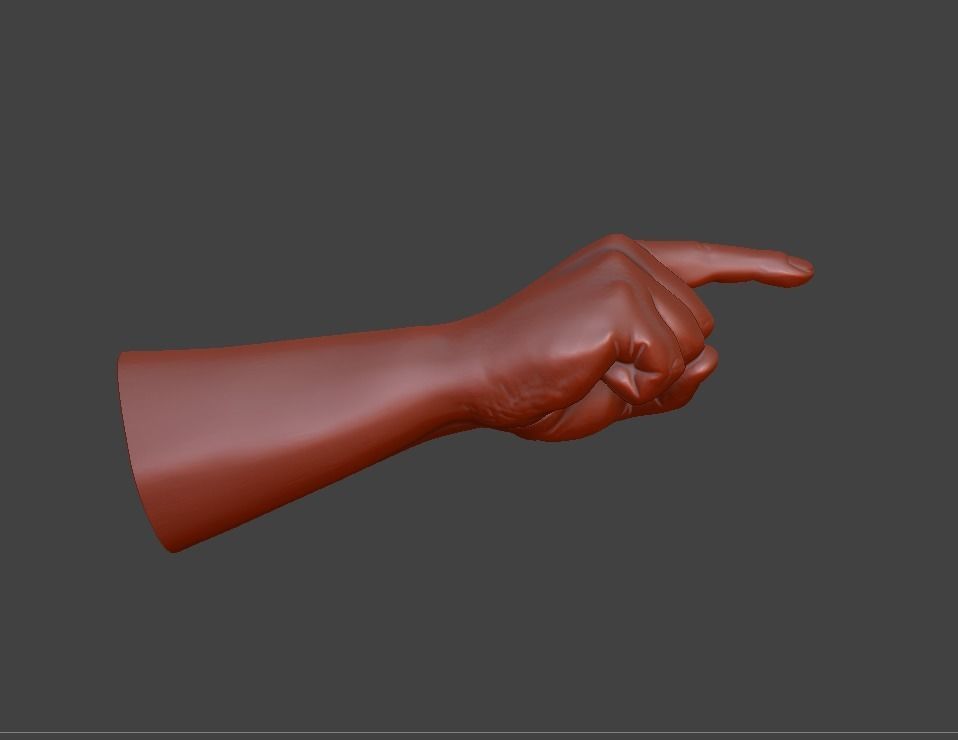 hand pointing finger 3D model 3D printable | CGTrader