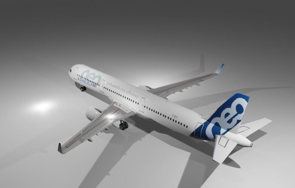 3D model Airbus a321neo airbus house livery 3d model VR / AR / low-poly ...