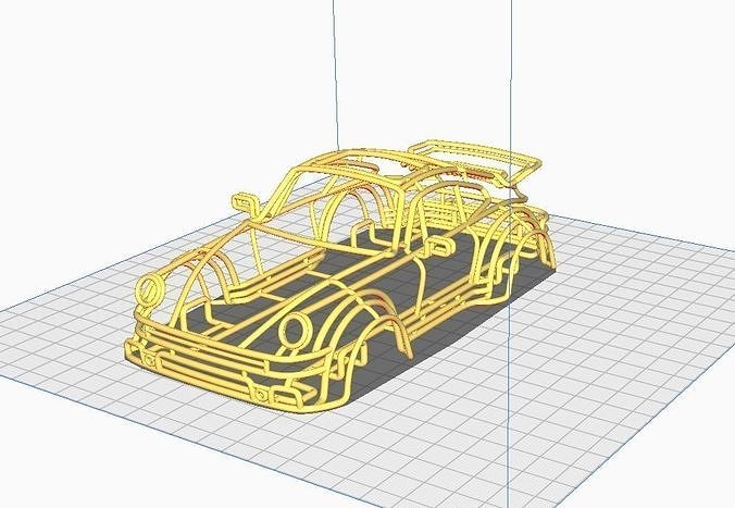 Porsche 911 Wireframe VER 1 3D model 3D printable | CGTrader