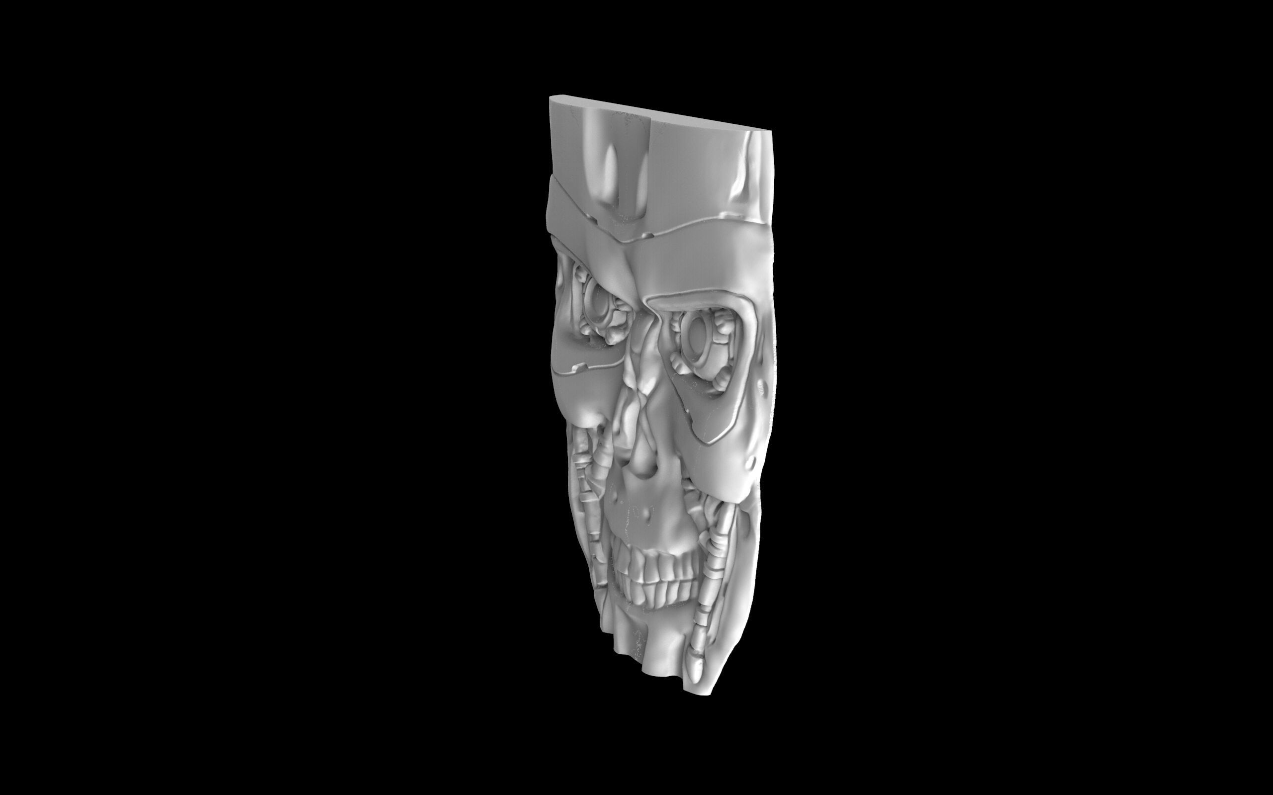 Terminator T-800 robot cyborg face low-relief bas-relief 3D model 3D ...