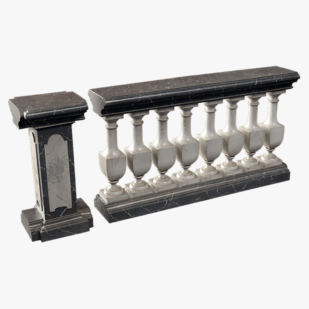 3D model Marble Railing VR / AR / low-poly | CGTrader