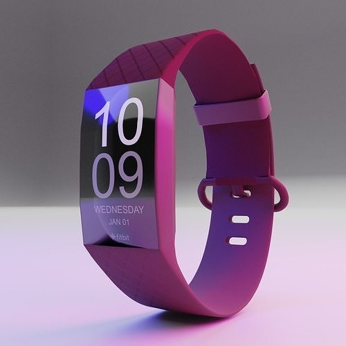 3D model FITBIT CHARGE 4 SMART BURGUNDY VR / AR / lowpoly CGTrader