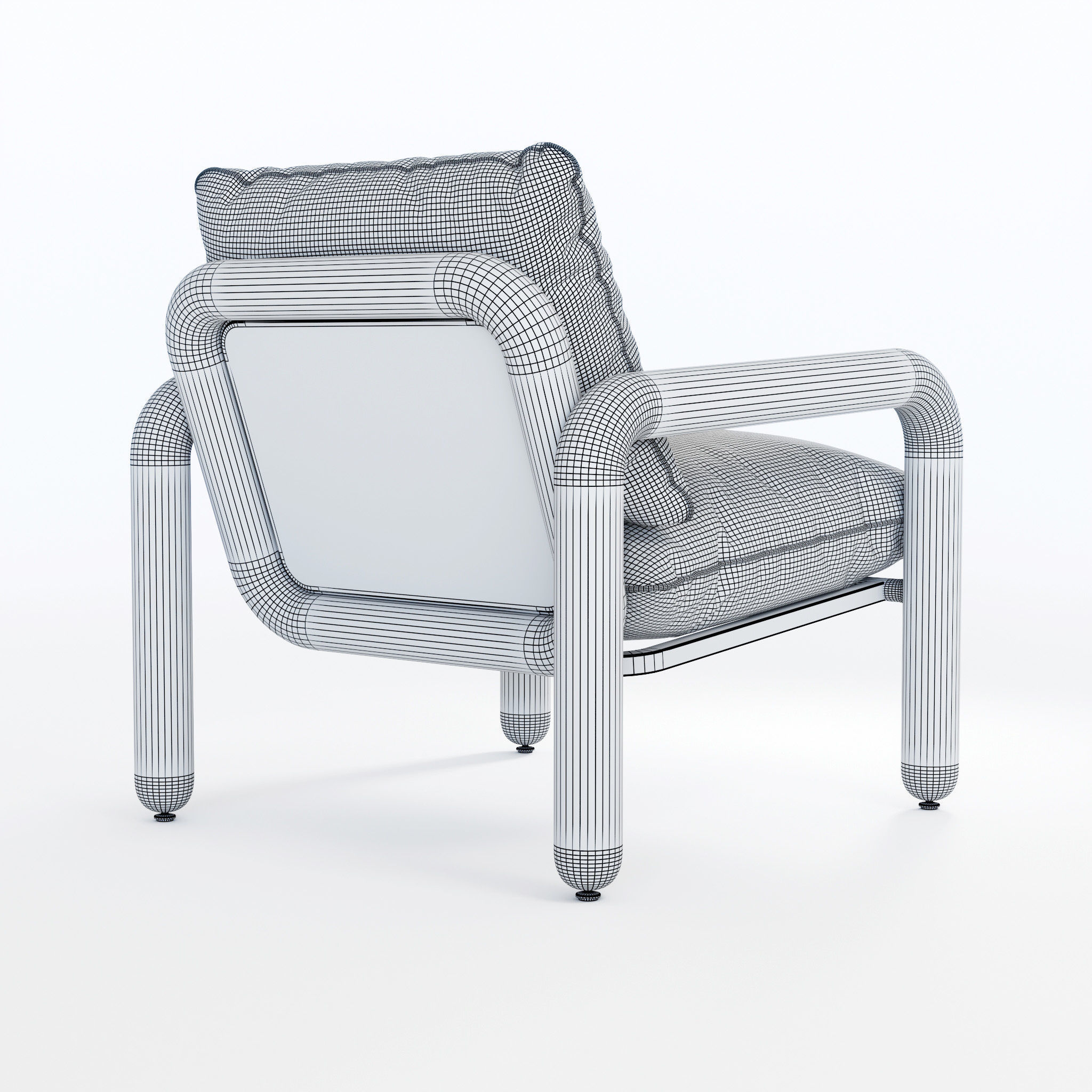 HK Living Chrome Lounge Armchair 3D model CGTrader