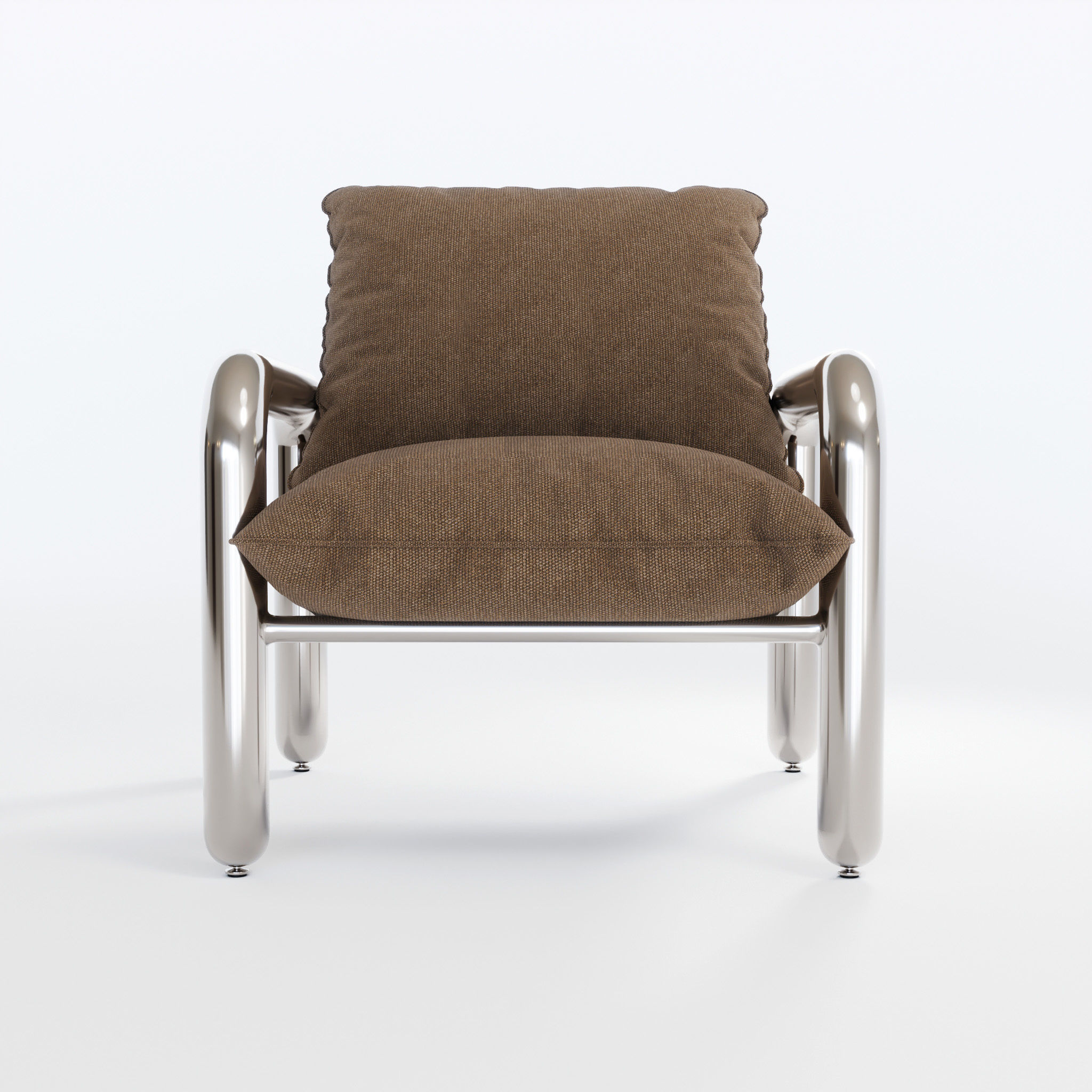 HK Living Chrome Lounge Armchair 3D model CGTrader