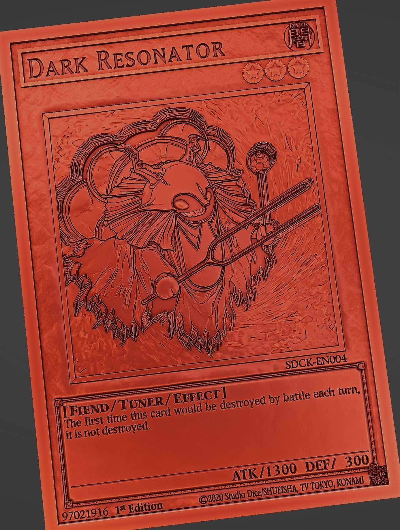 dark resonator yugioh 3D model 3D printable CGTrader