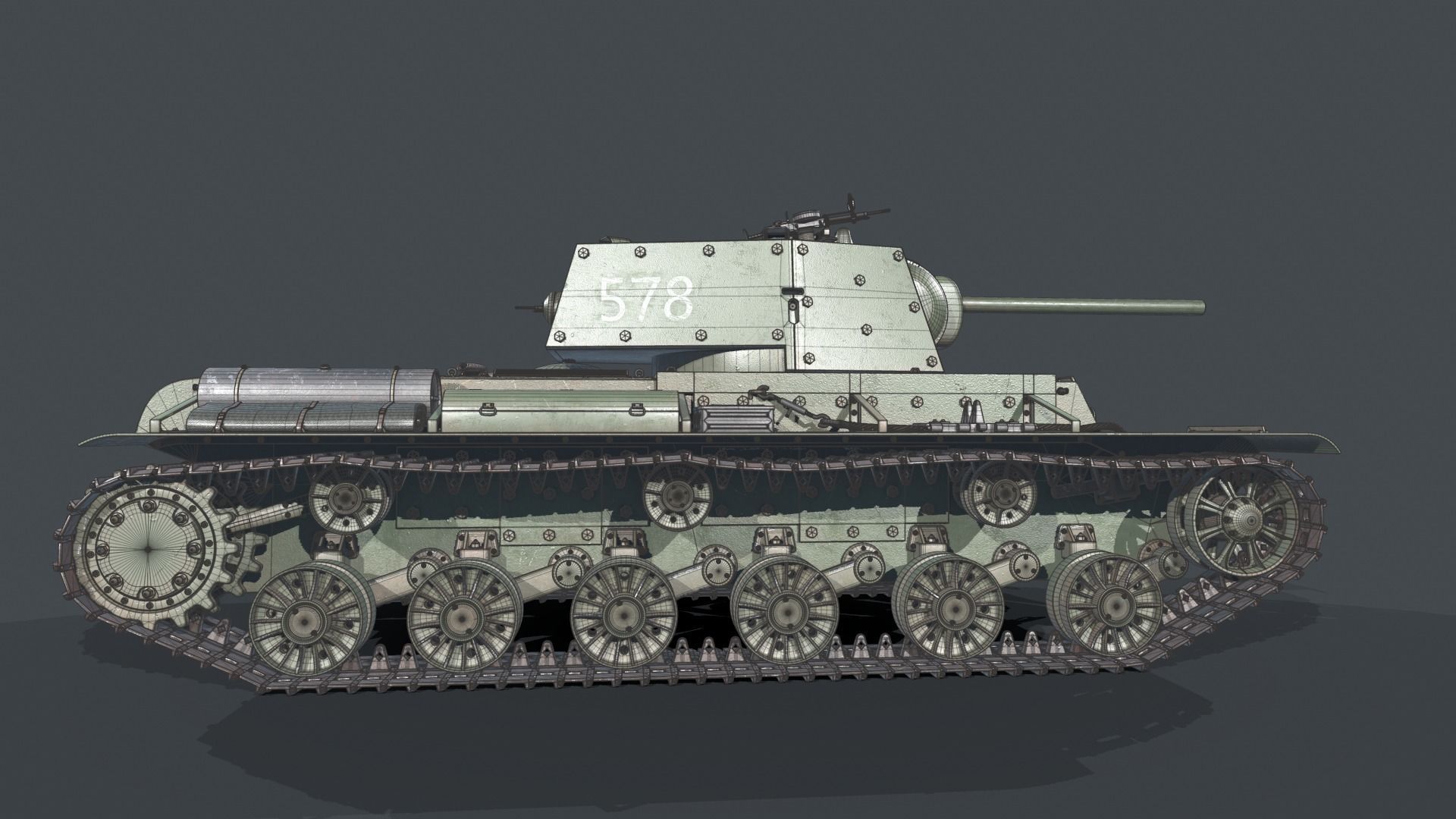 KV 1 with metal screens 3D model | CGTrader