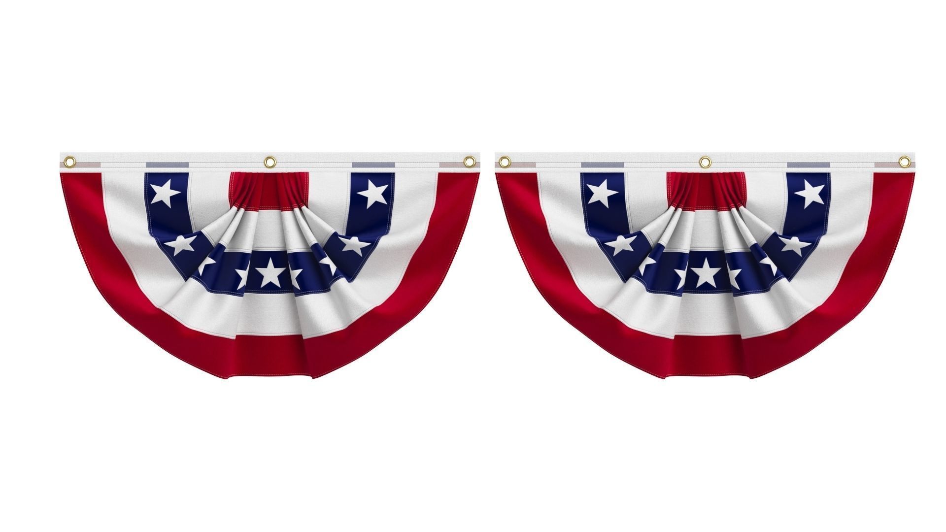 United States Flag Bunting 3D model | CGTrader