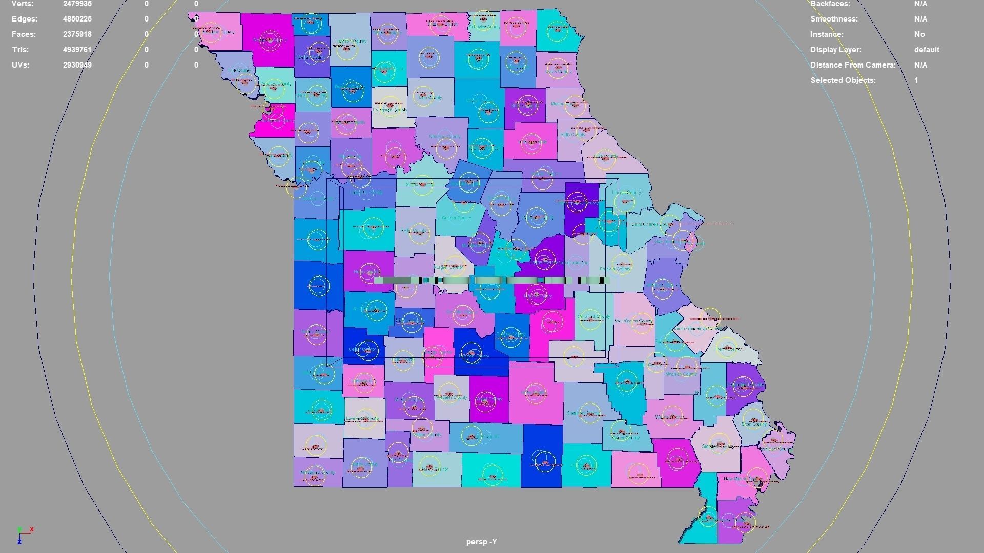 Missouri United States USA map region 3D model geography 3D model ...