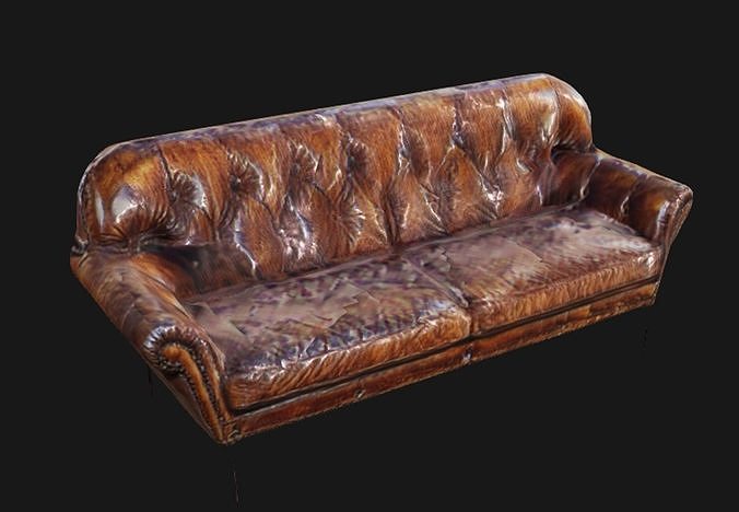 Medieval old sofa 3D model rigged | CGTrader