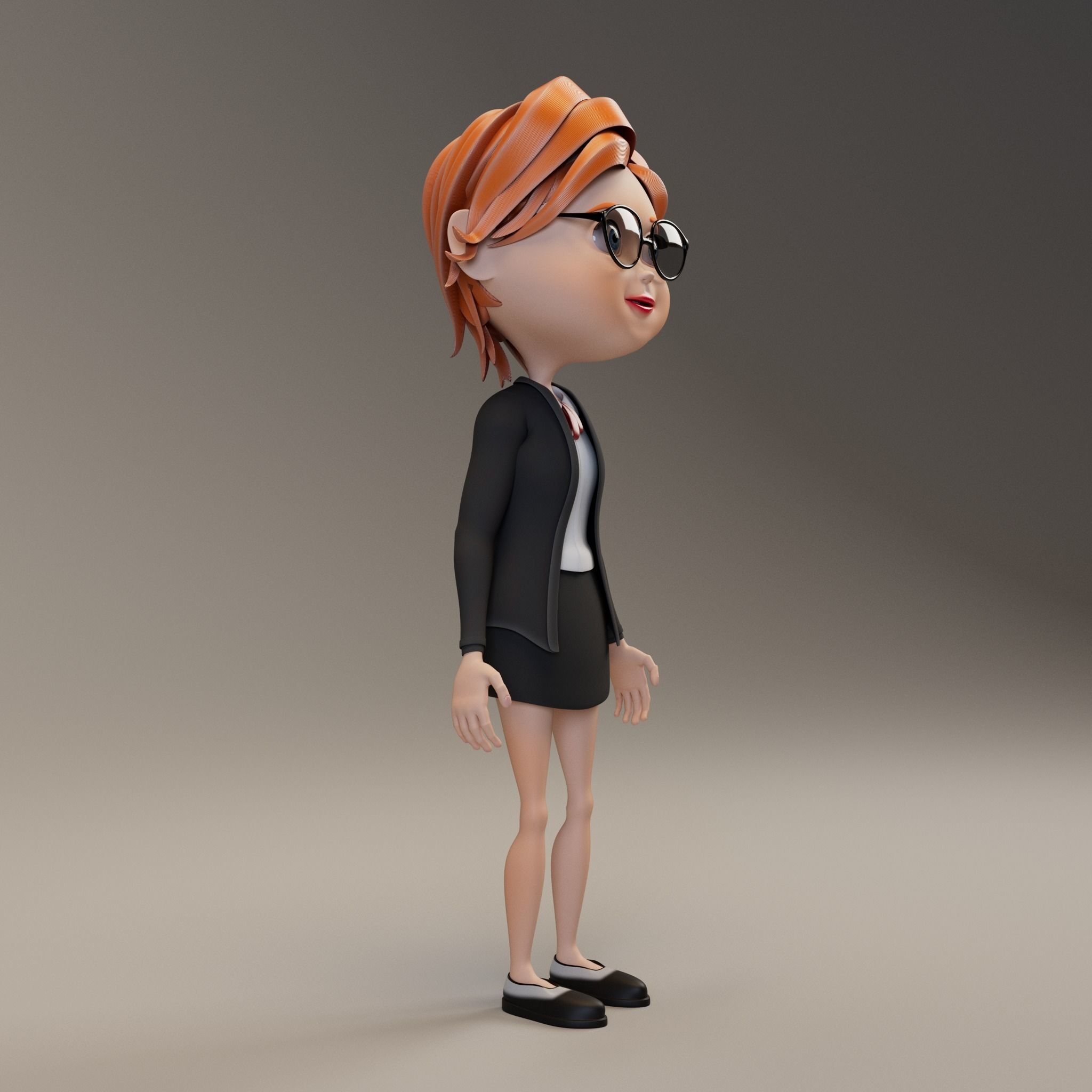 Rigged Cartoon Office Woman 3D model animated rigged | CGTrader