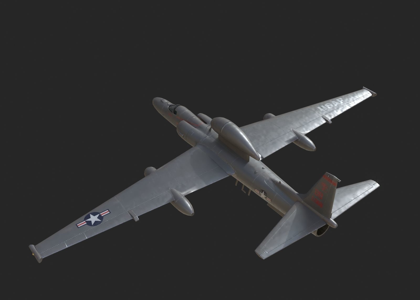 3D model USA Air Force Lockheed U2S Dragon Lady reconnaissance airplane ...