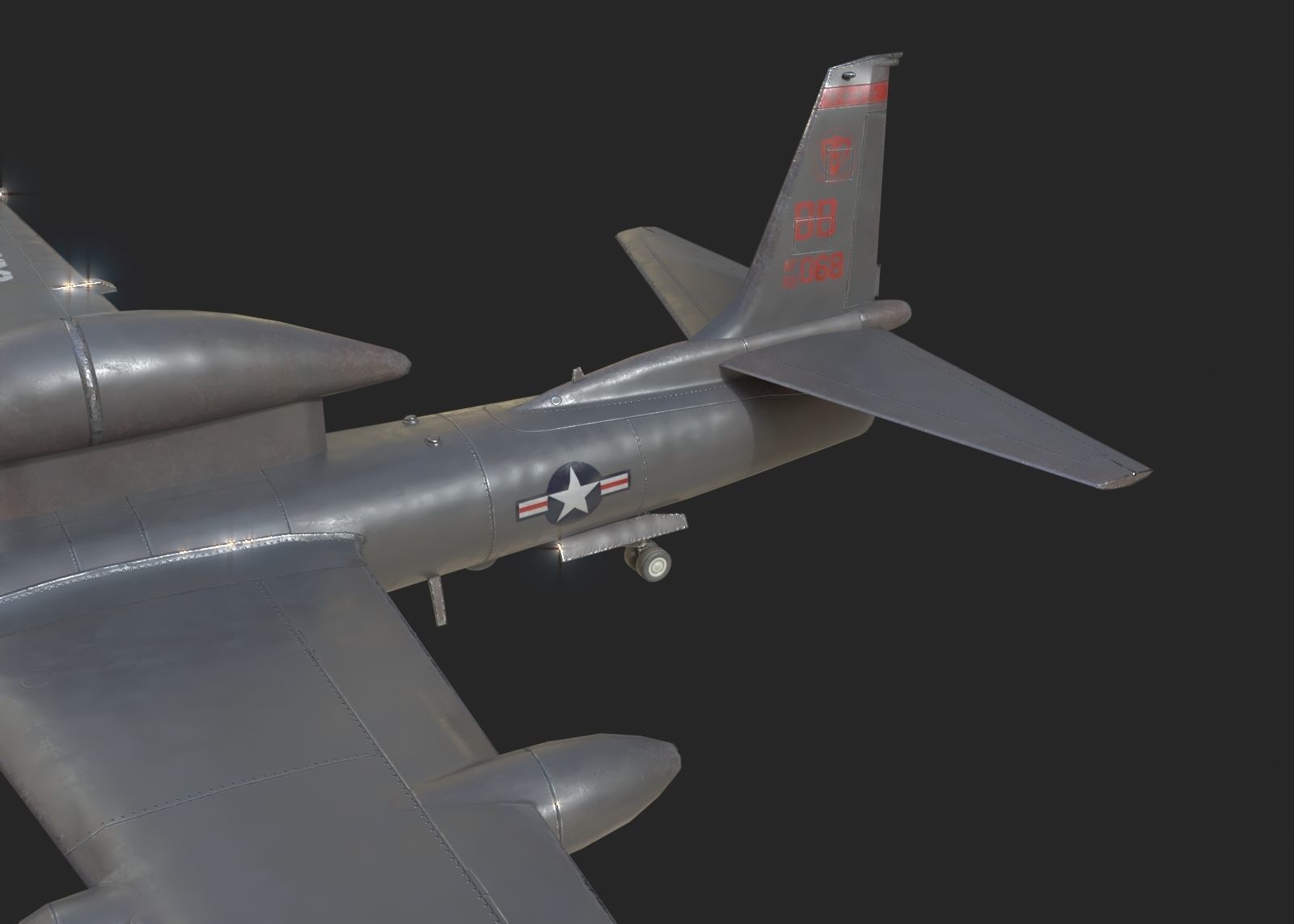 3D model USA Air Force Lockheed U2S Dragon Lady reconnaissance airplane ...