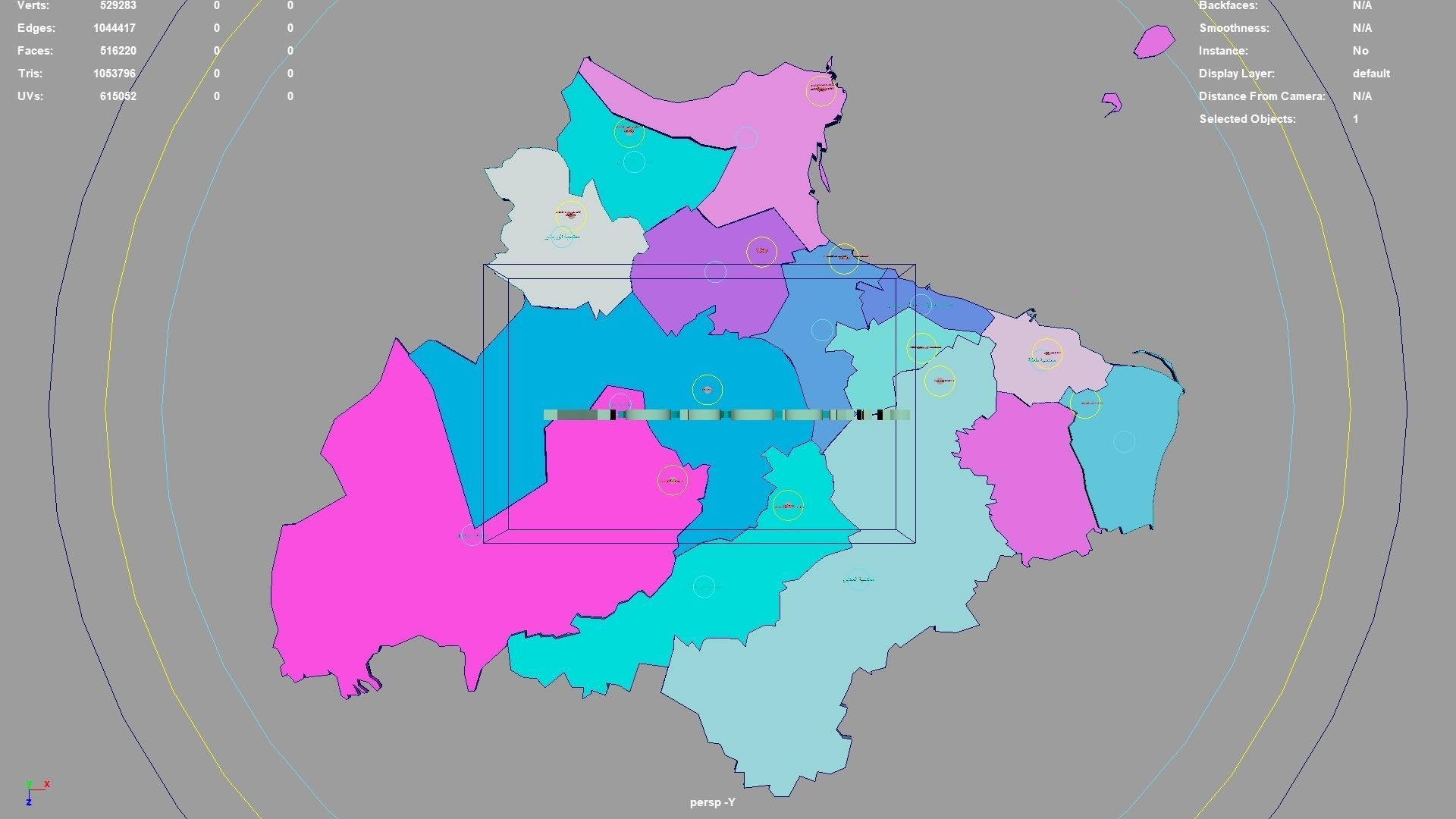 Monastir Tunisia map region geography political geographic 3D model ...
