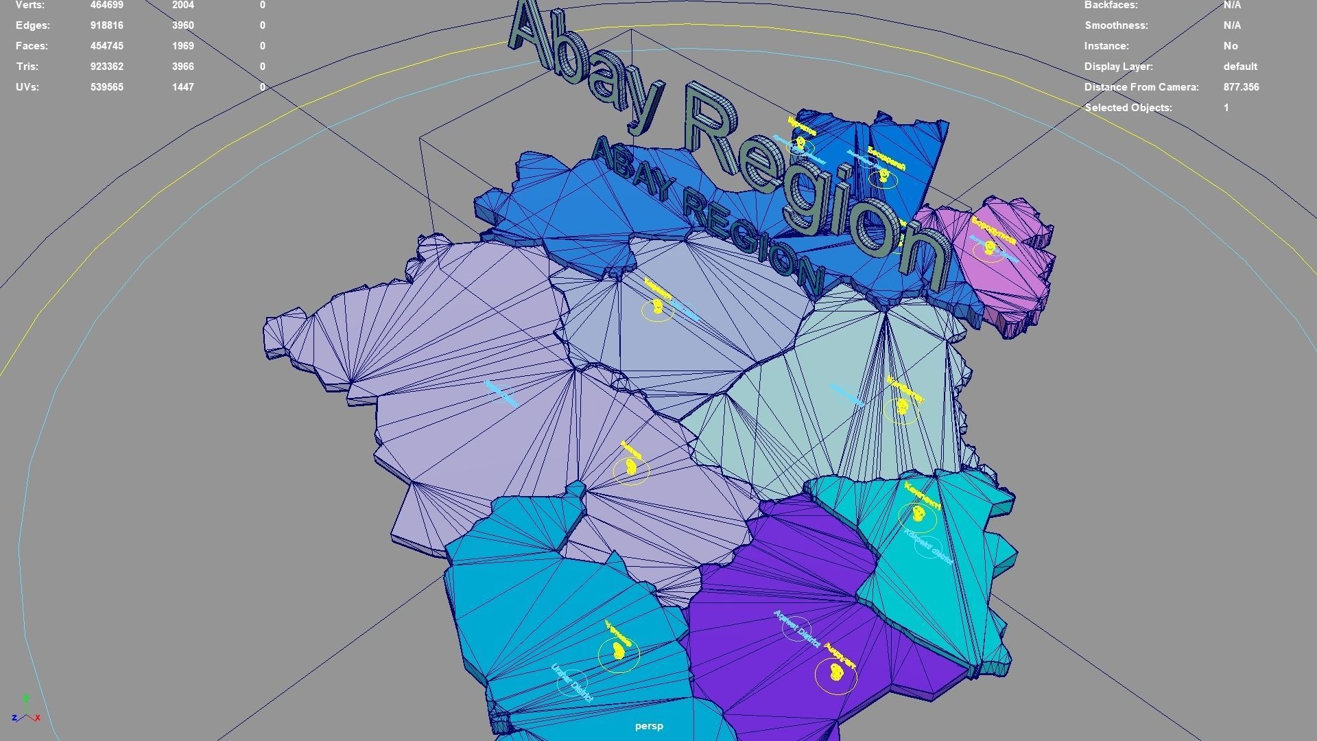 Abay Region Kazakhstan map region geography political 3D model rigged ...