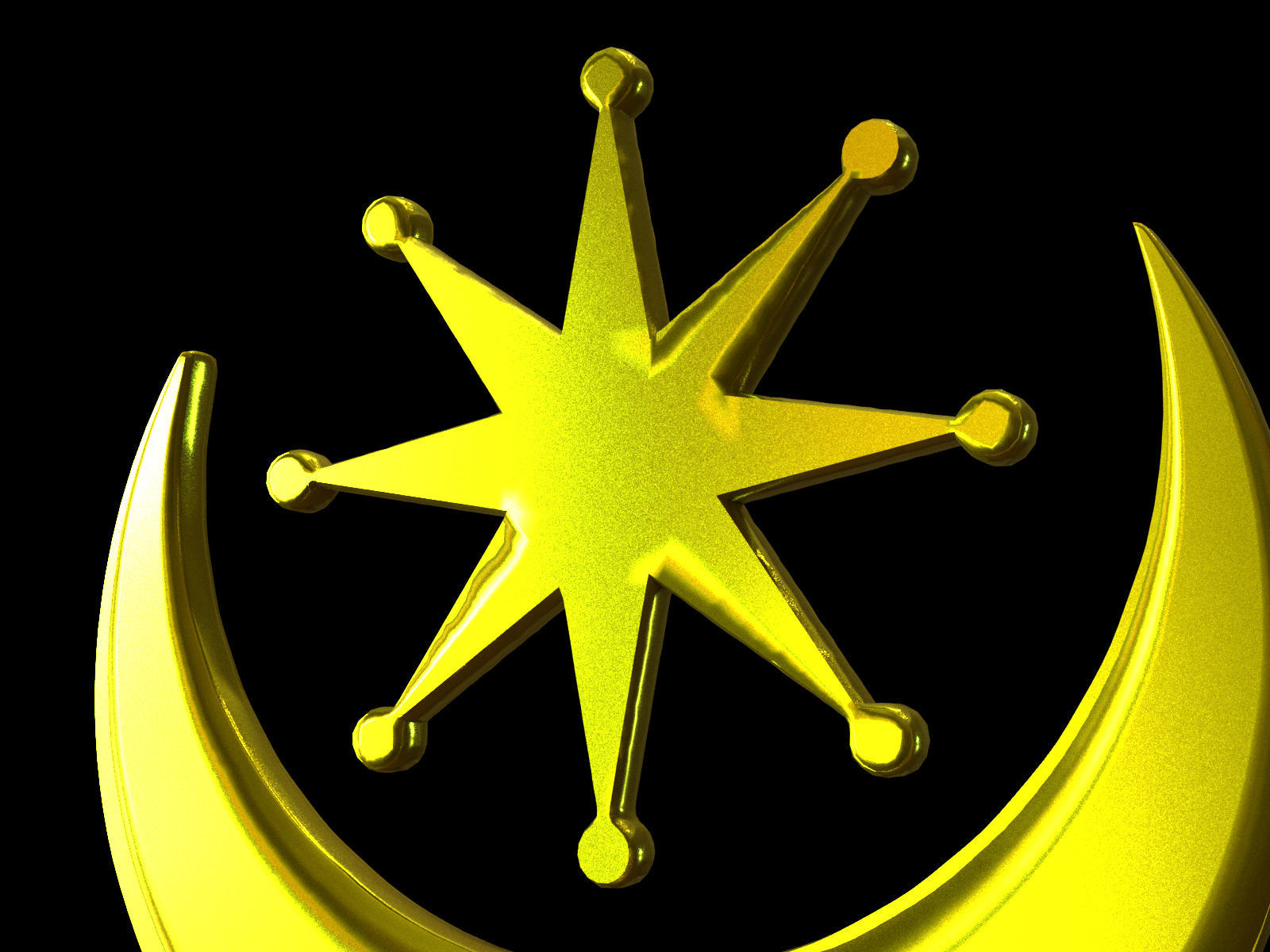 3D model Ancient design star and crescent Islamic Muslim Symbol 3d ...