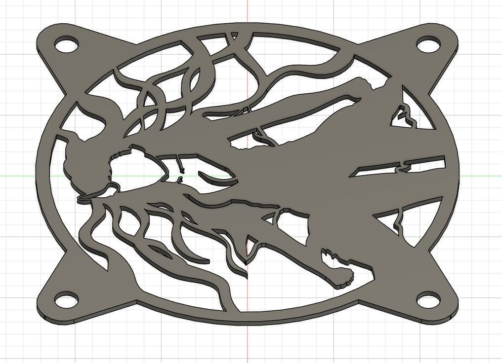 Demon Slayer Nezuko PC fan cover 3D print model 3D model 3D printable