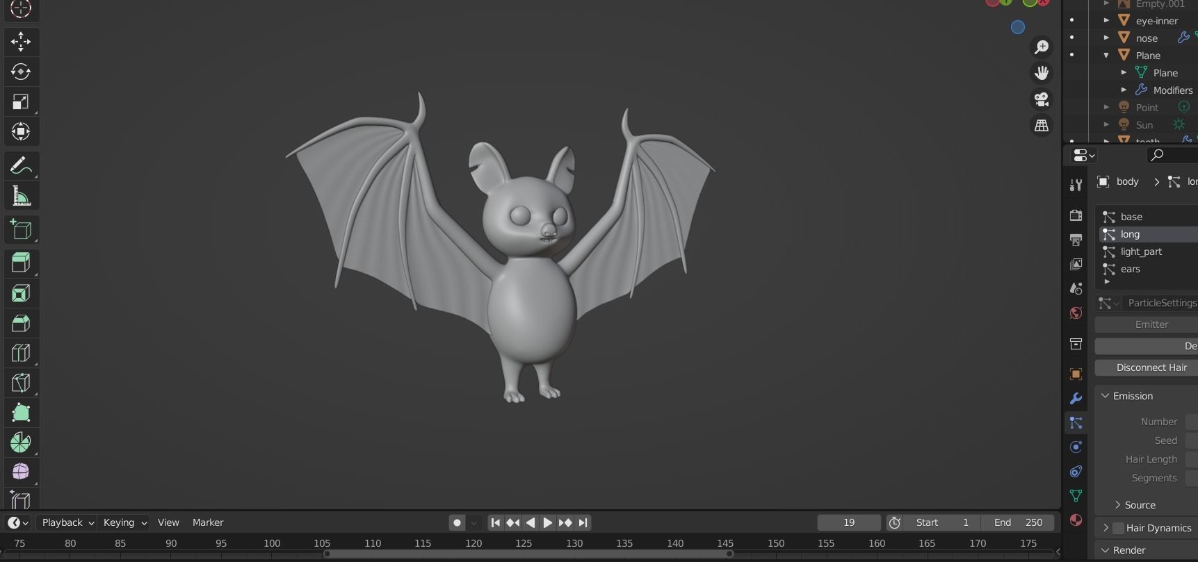 Cartoon Bat 3D Model low poly with fur 3D model | CGTrader