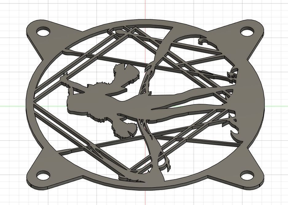 Genshin Impact Yelan PC fan cover 3D model 3D printable CGTrader