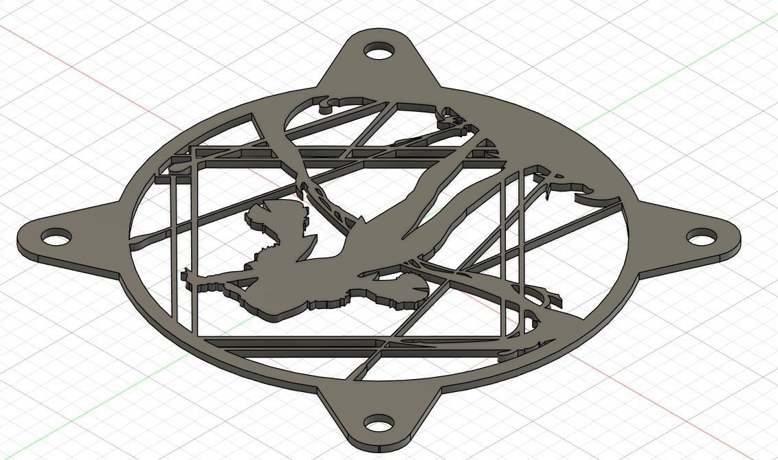 Genshin Impact Yelan PC fan cover 3D model 3D printable CGTrader