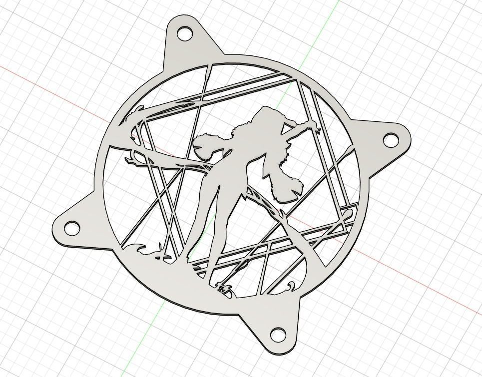 Genshin Impact Yelan PC fan cover 3D model 3D printable CGTrader