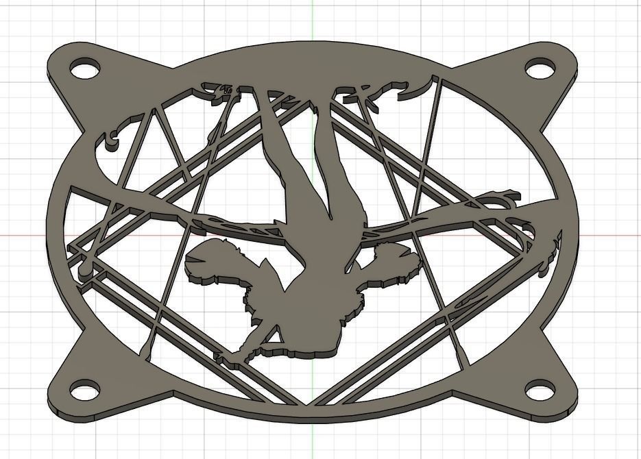 Genshin Impact Yelan PC fan cover 3D model 3D printable CGTrader