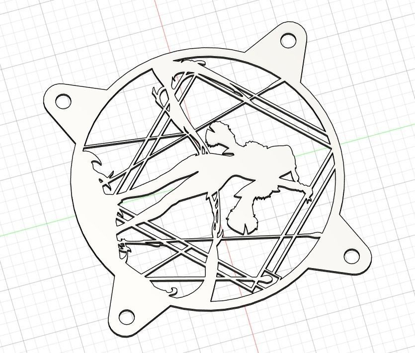 Genshin Impact Yelan PC fan cover 3D model 3D printable CGTrader