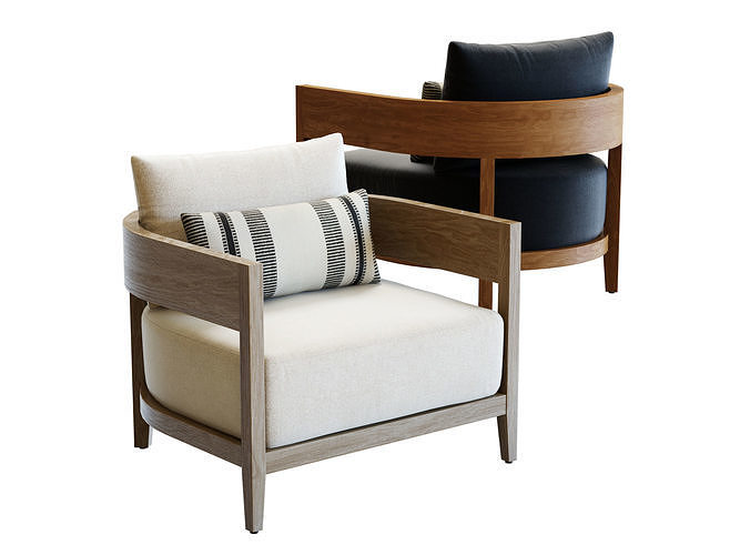 Restoration Hardware Balmain Armchair 3D model CGTrader