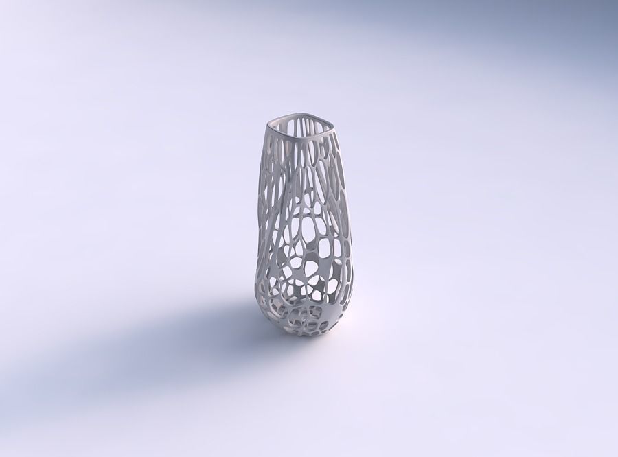 Bottom wide vase helix with twisted organic lattice 3D print model