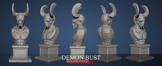 Demon Bust for 3D Print 3D model 3D printable | CGTrader