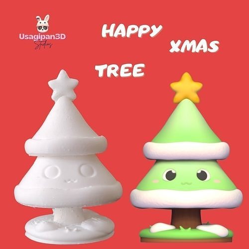 Happy Xmas Tree 3D model 3D printable | CGTrader