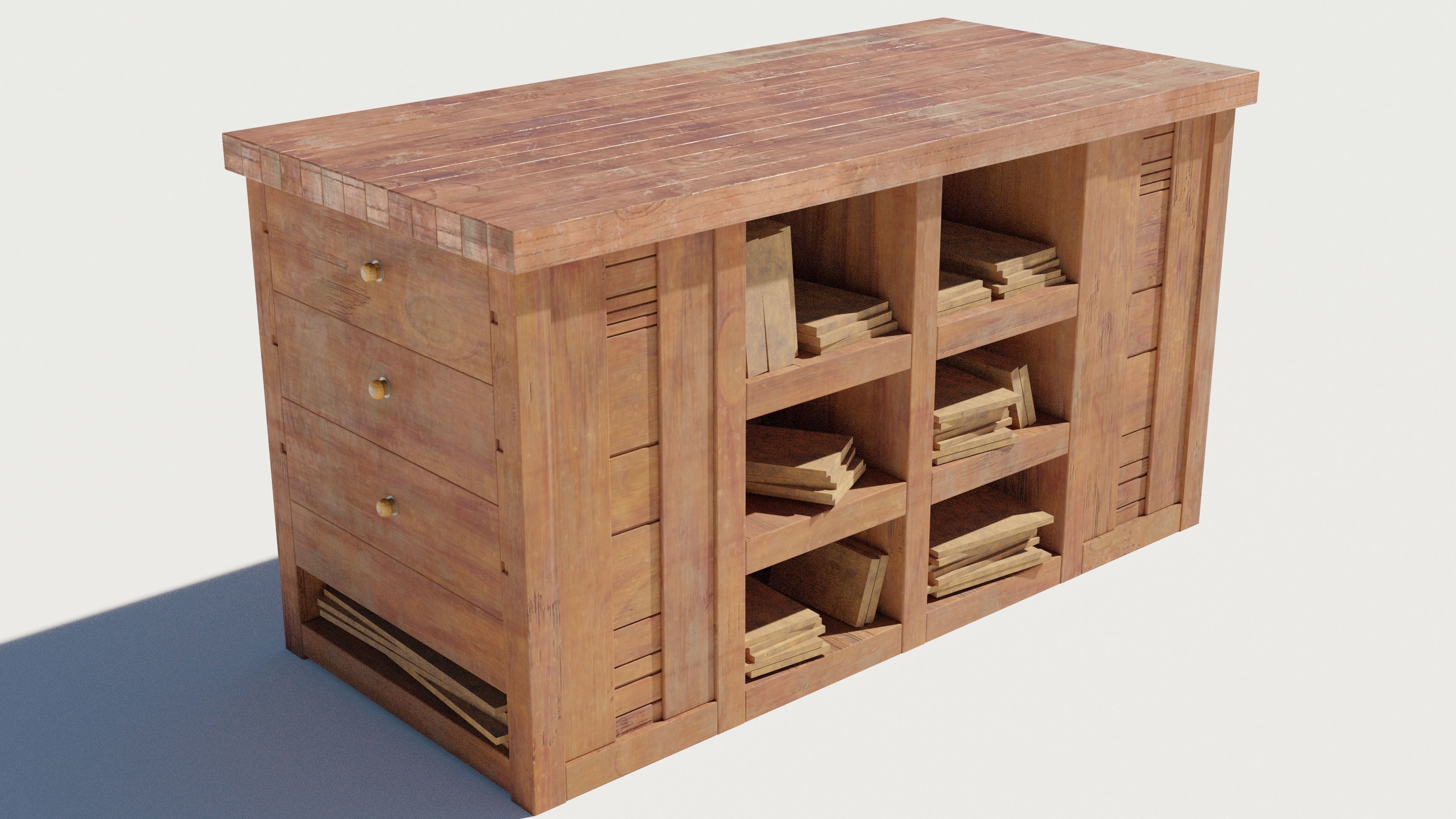 3D model Old Crafting Table Game Ready VR / AR / low-poly | CGTrader