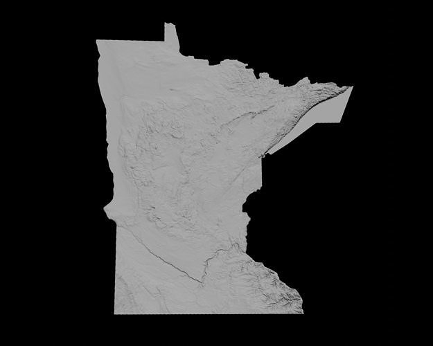 3D Topographical Map of Minnesota 3D model 3D printable | CGTrader