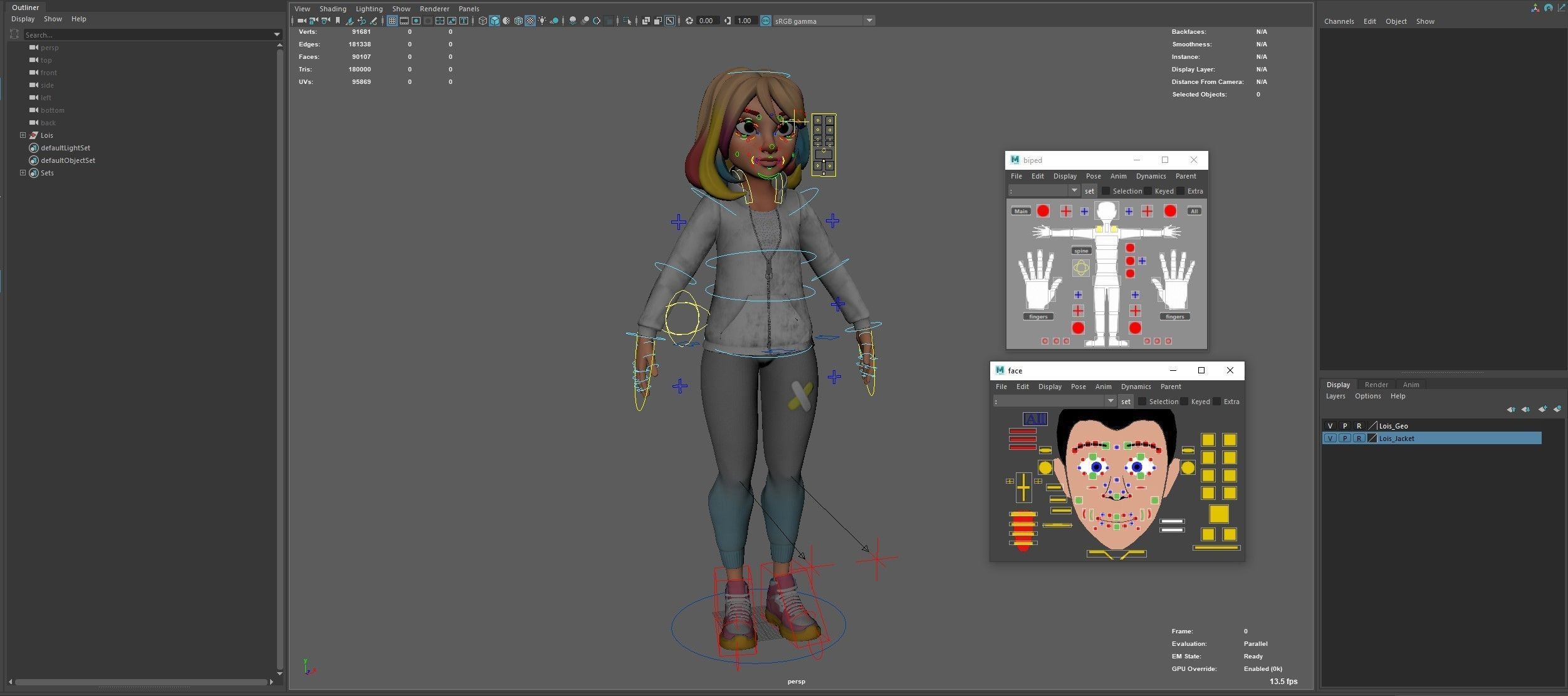 3D model Lois Cartoon Girl Maya Rig VR / AR / low-poly | CGTrader