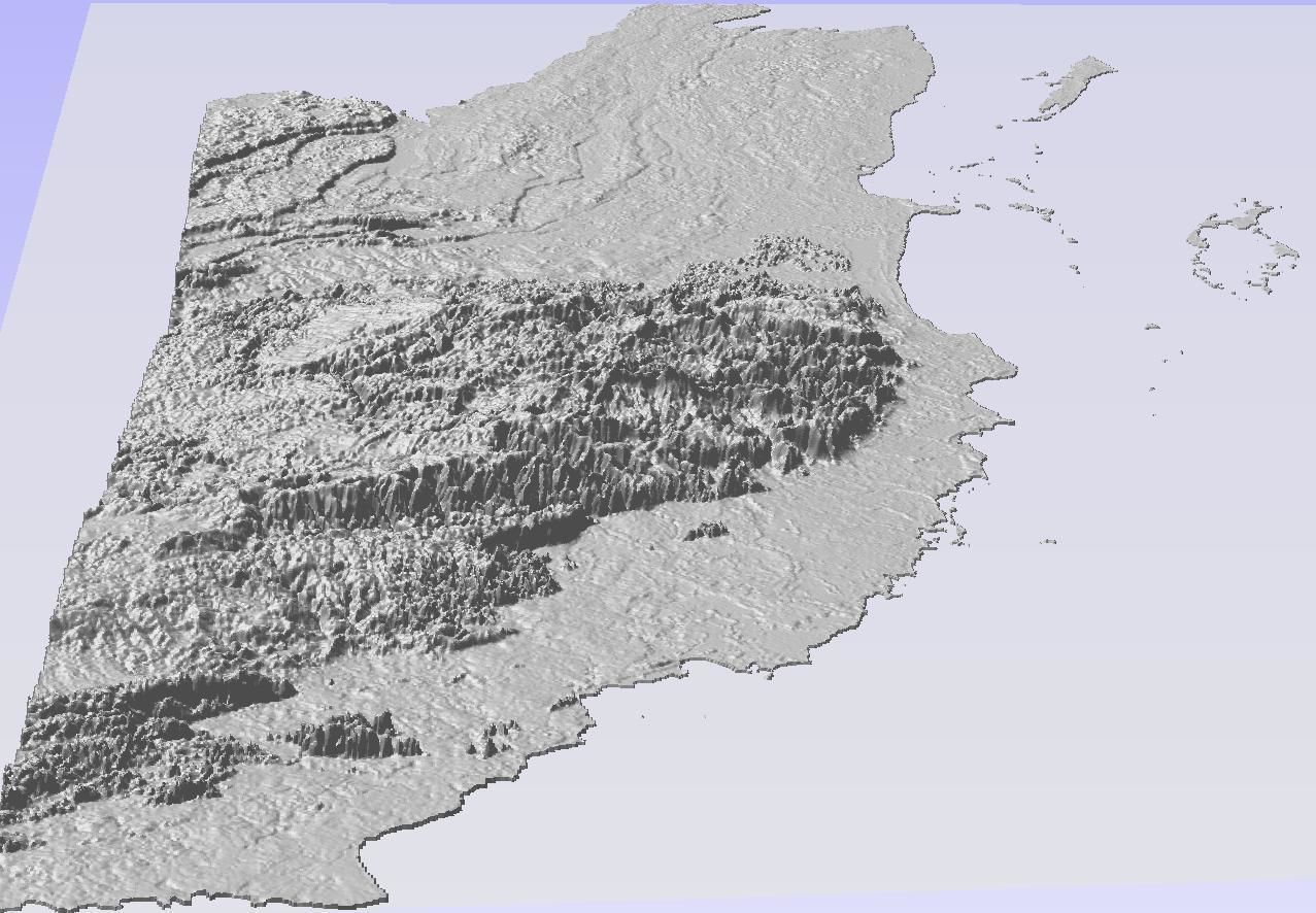 3D Terrain Digital Elevation topo Model of Belize 3D model 3D printable ...