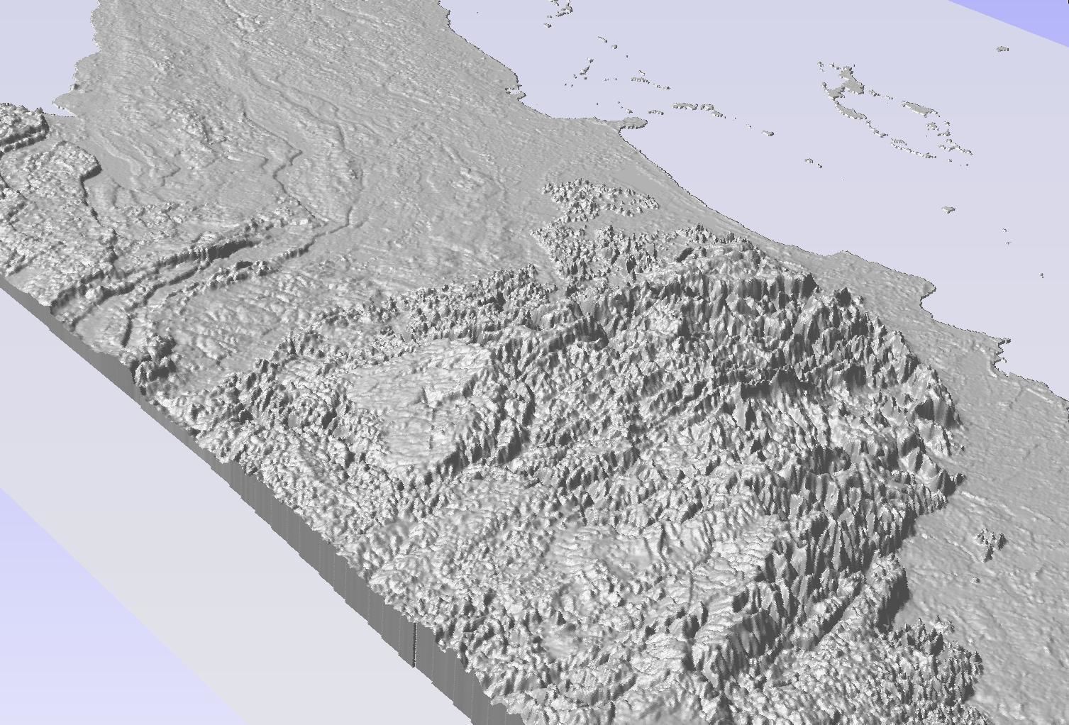 3D Terrain Digital Elevation topo Model of Belize 3D model 3D printable ...