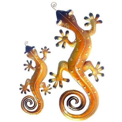 Traditional Iron Gecko Wall Decor 3 Colour 3D model CGTrader
