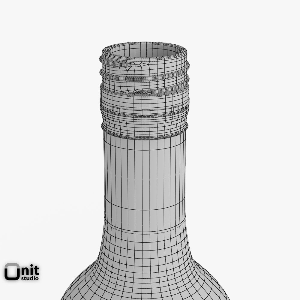 Merlot Red Wine Bottle 3D model CGTrader