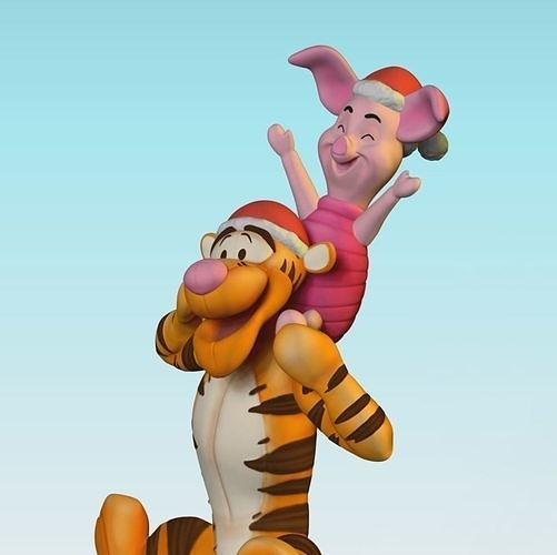TIGGER Y PIGLET ADORNO NAVIDAD 3D model 3D printable | CGTrader