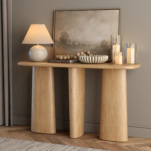 Console table with decor collection | CGTrader