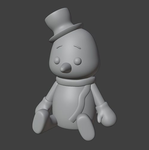 Snowman Figurine v2 3D model 3D printable | CGTrader