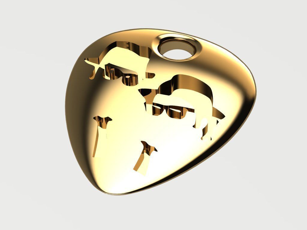 3d printable guitar pick with The Blues Brothers engraved logo 3D model ...