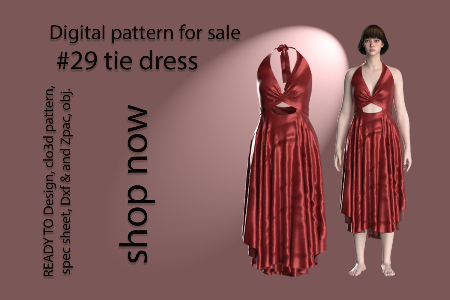 29 tie dress pattern for women 3D model 3D printable | CGTrader