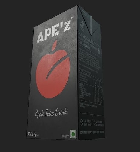 3D model PBR Apple Juice Box 3D Model Gameready Lowpoly VR / AR / low ...