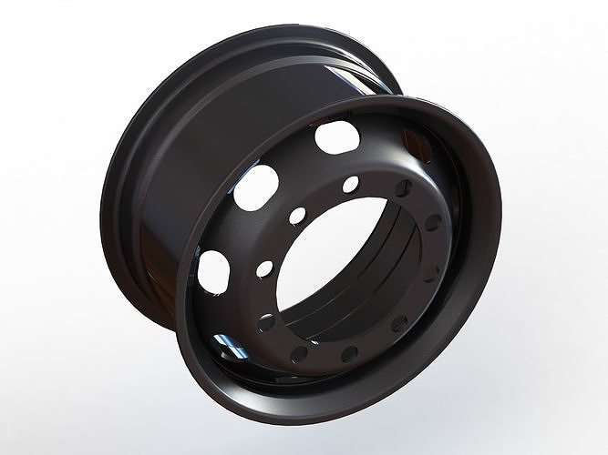 Heavy Truck Steel Wheel Rim 315 80R225 3D model rigged | CGTrader