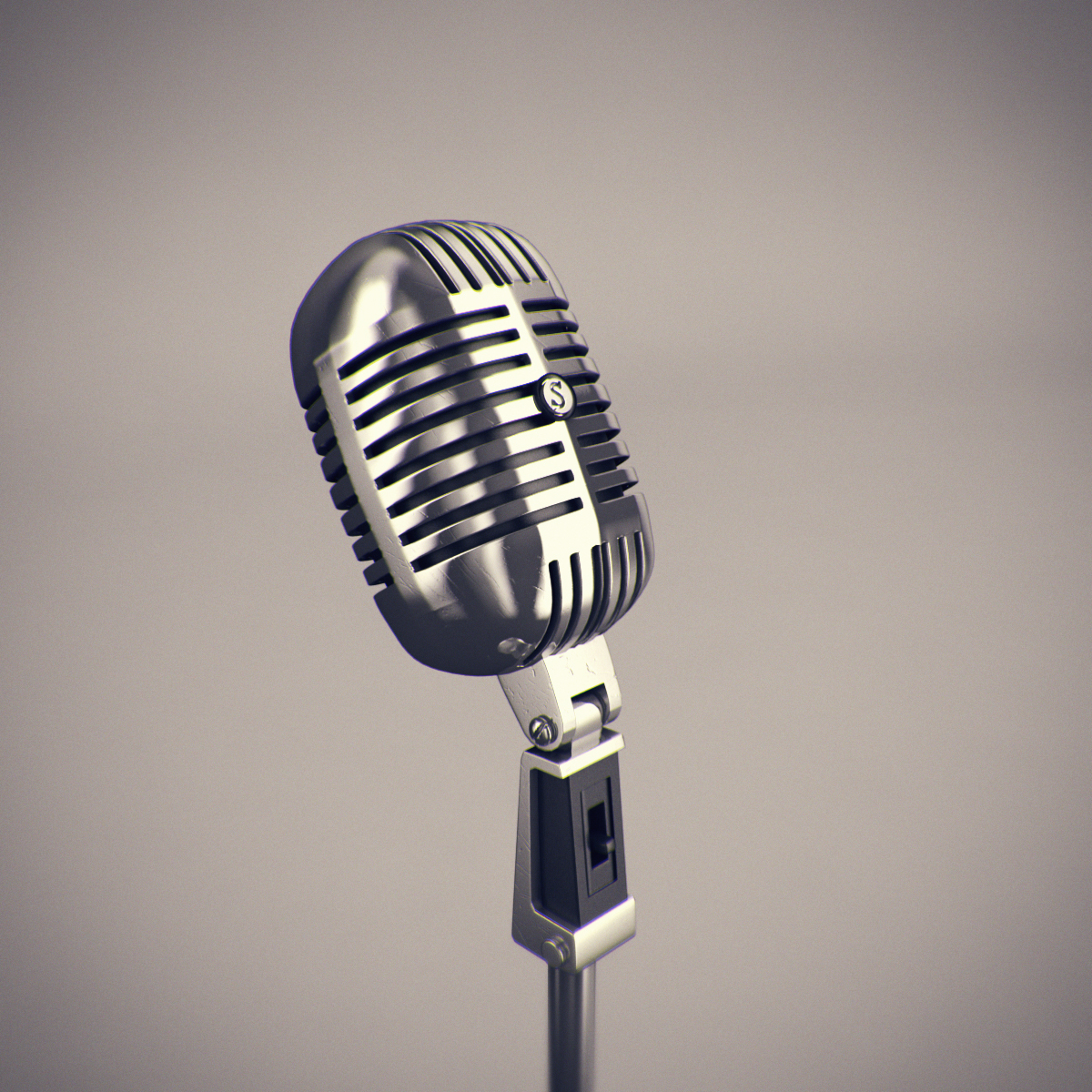 Classic Microphone 3D Model MAX OBJ FBX MA MB
